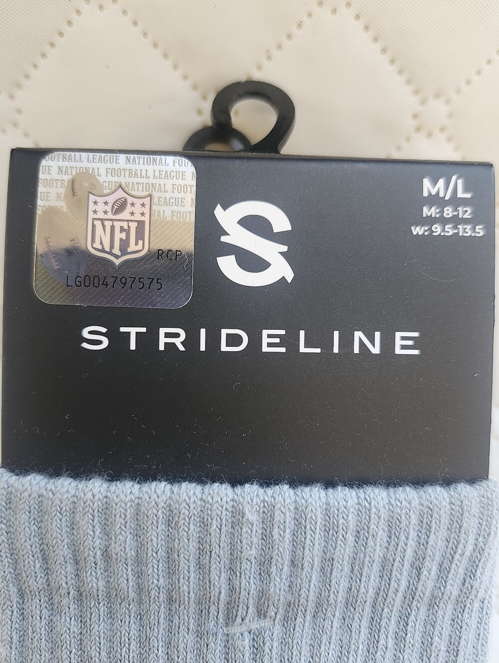 Light Gray and Black Raider Nation Crew Socks - Picture 6 of 6